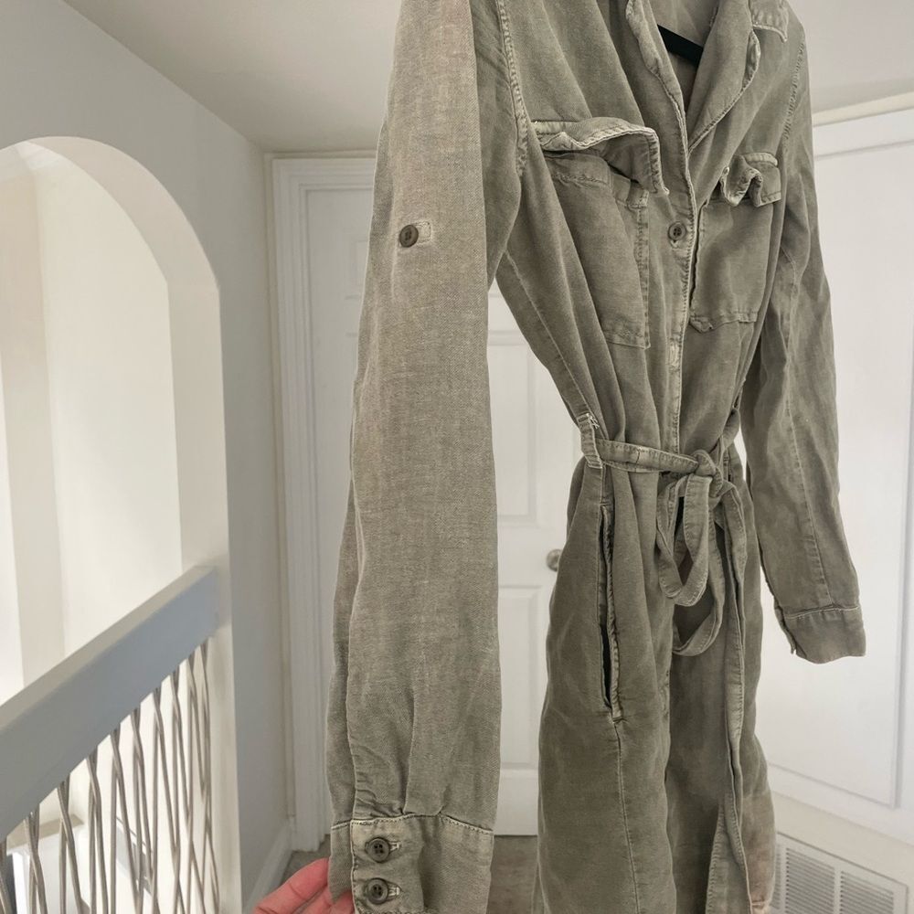Bella Dahl Olive Green Shirt Dress, XS - Picture 3 of 7